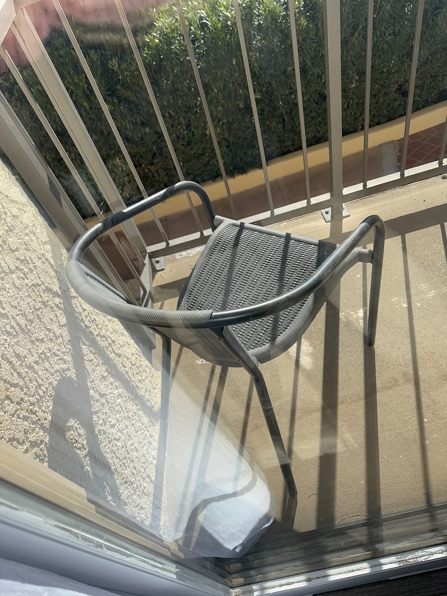 The balcony outside the kitchen