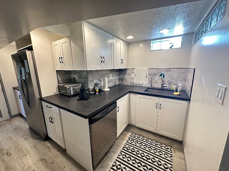 Kitchen sink area.