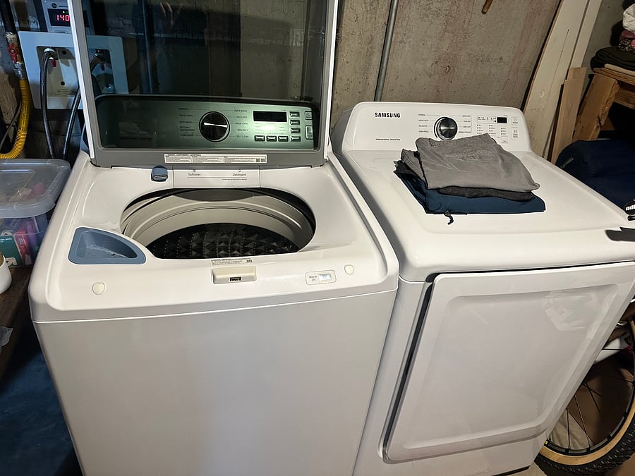 Full size washer and dryer.
