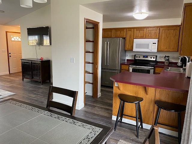 Kitchen with Living Room View