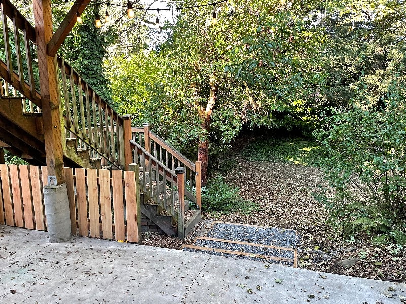 Fully fenced private greenspace.