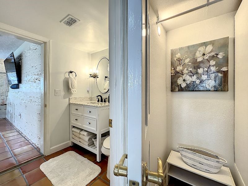 New Bath from Bedroom Halllway & Closet