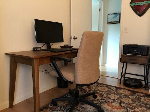 Desk and printer in office