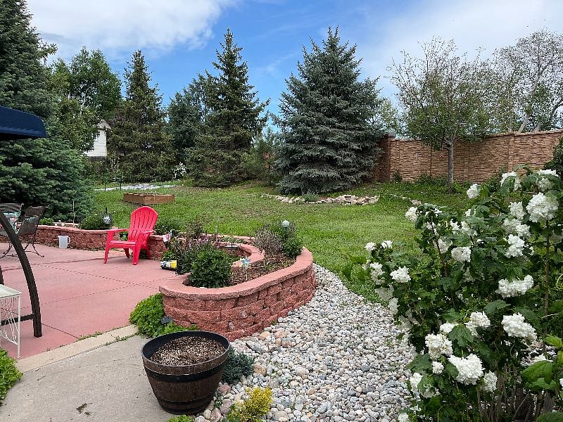 Private backyard garden