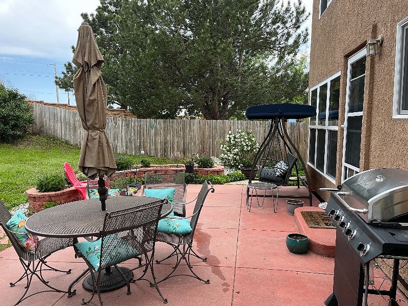 Backyard patio and barbecue