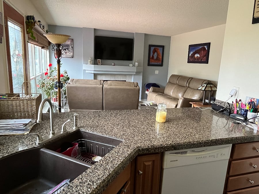 Upstairs kitchen for cooking use.