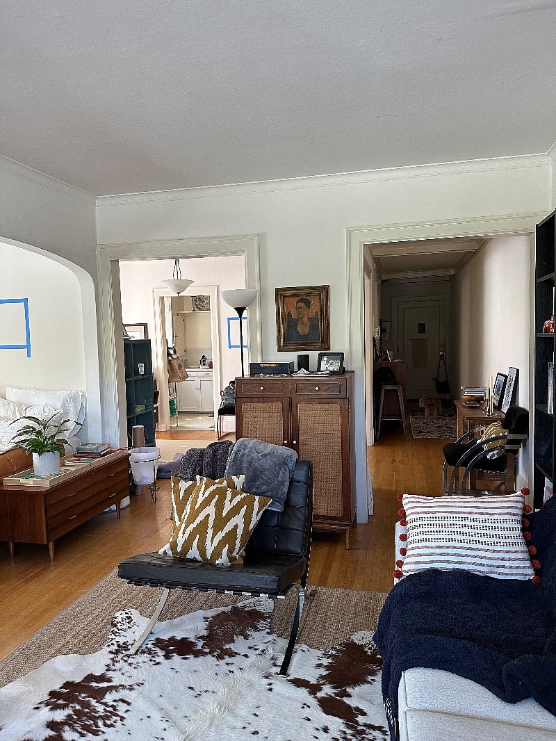View from living room into dining room