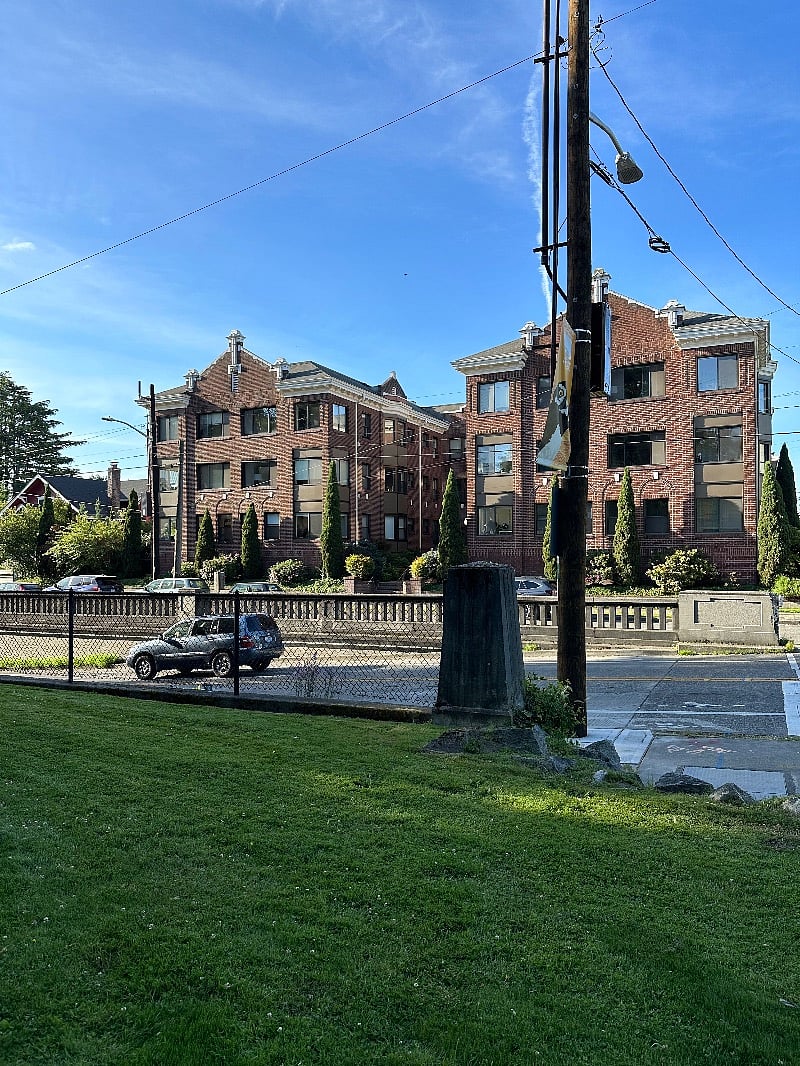 View of buidling from Zoo/Rose Garden