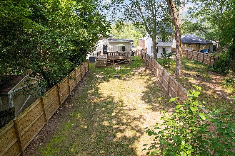 large fenced-in backyard
