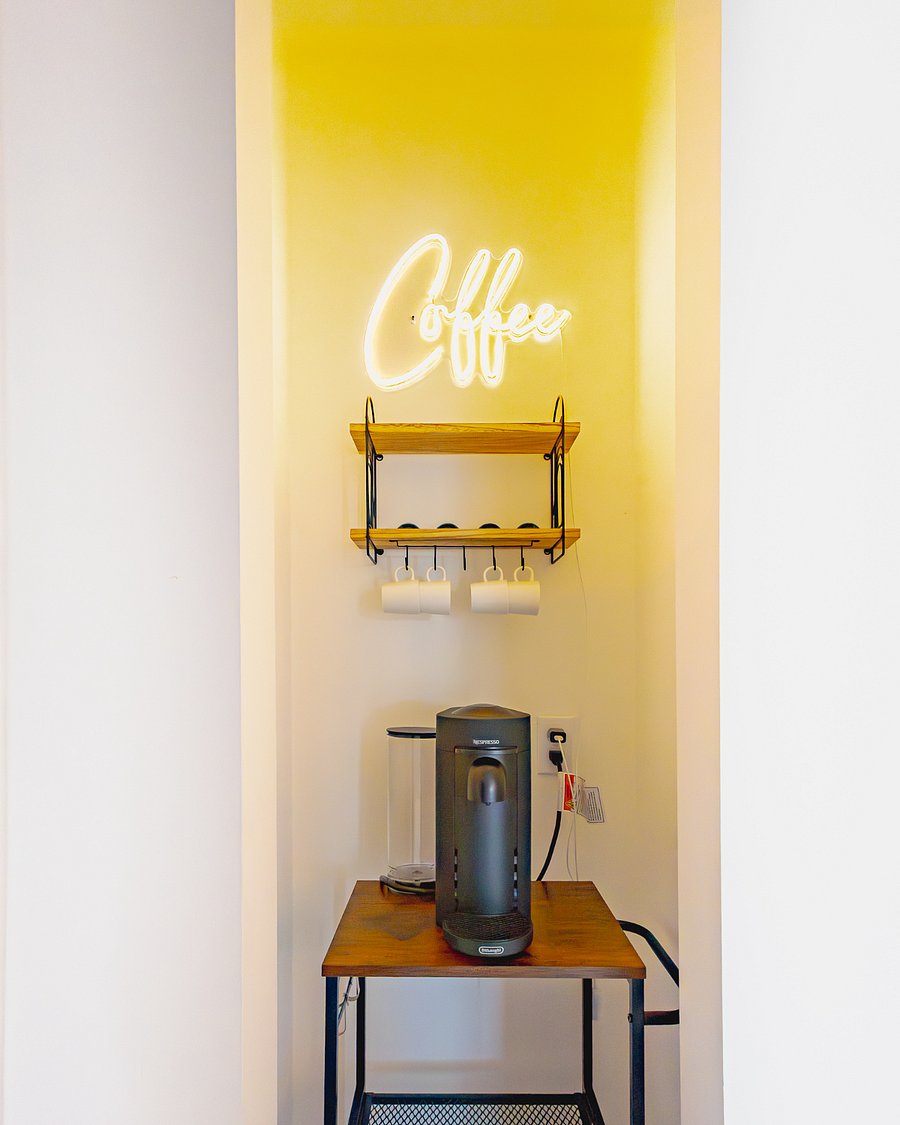 Start every morning at the dedicated coffee station with Nespresso machine. Essentials provided for arrival.