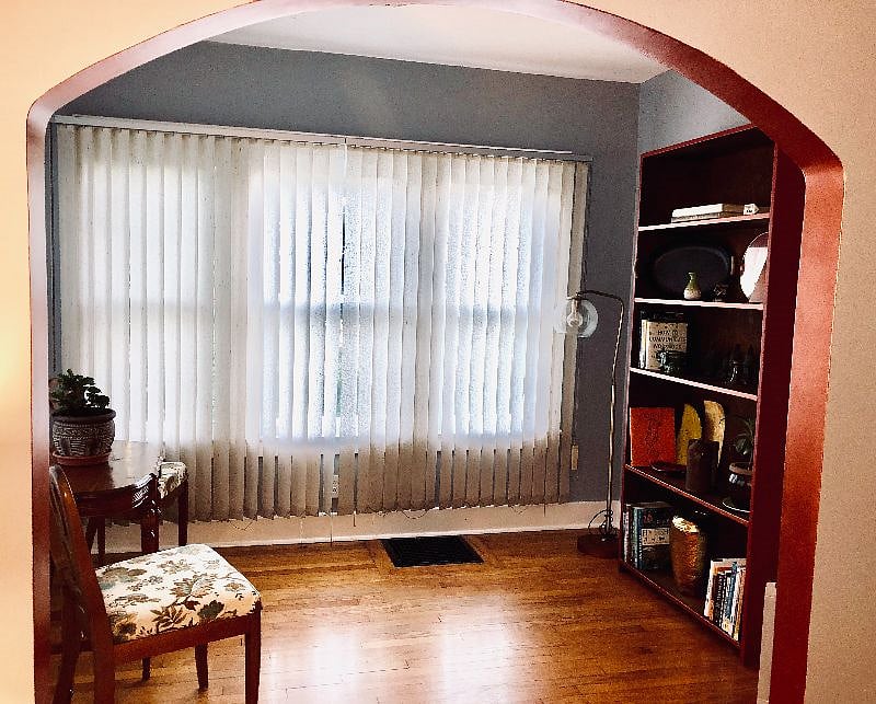 alcove off of living room - great for yoga or setting up as office.