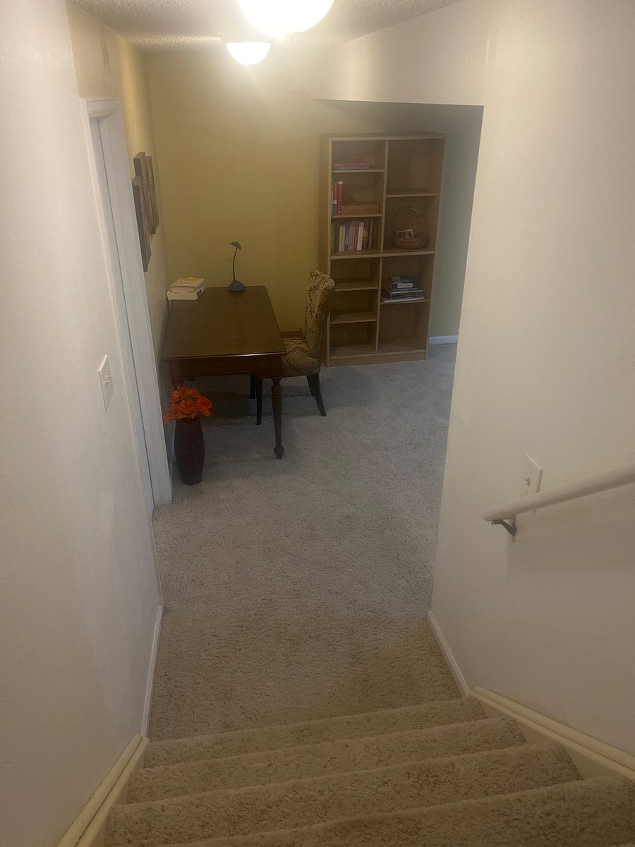 Entry down stairs desk or futon space 