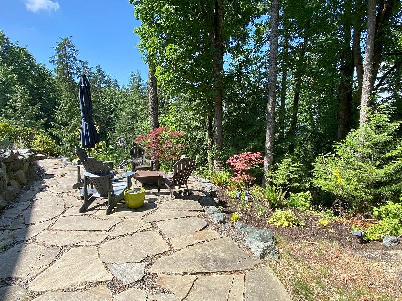 The backyard and seating area