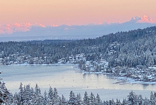 View from your private deck and apartment in the winter