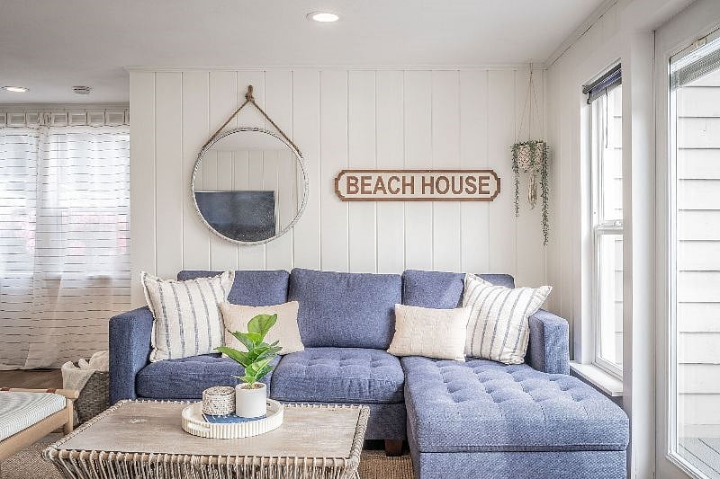 Sectional couch in living room