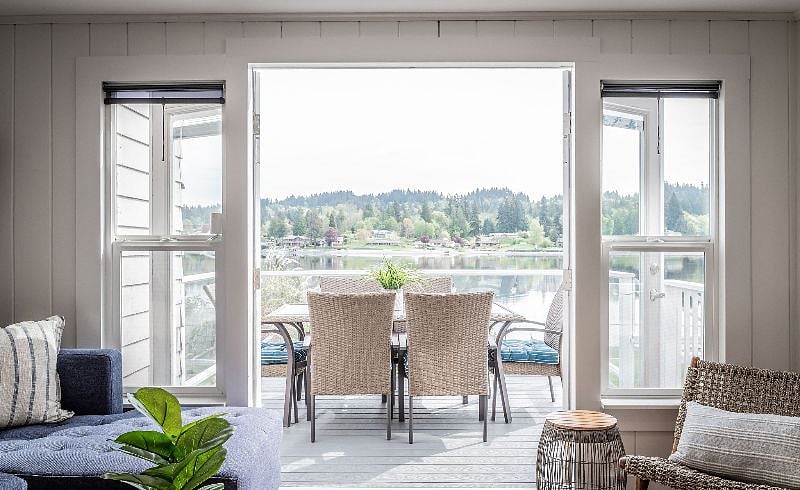 Upper patio outdoor dining table