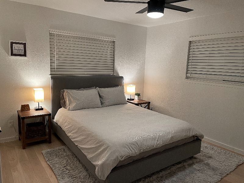 Bedroom 2 with queen bed and closet