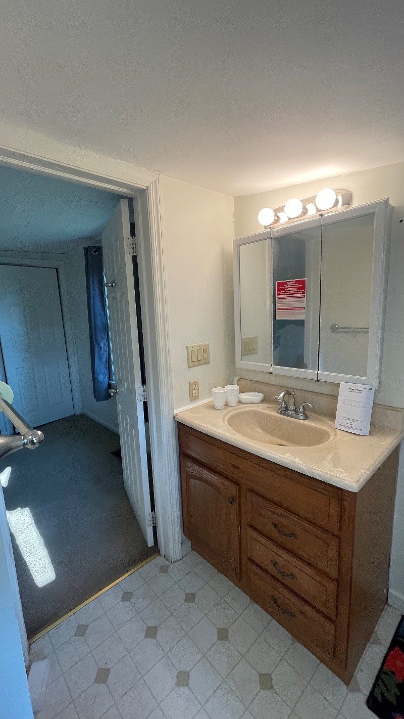 Bathroom going into bedroom