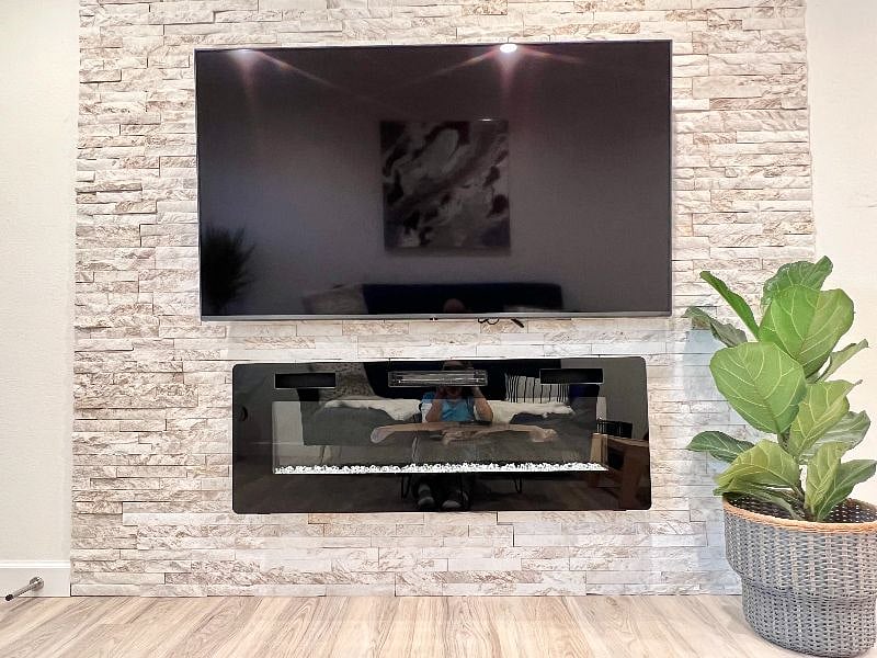 Smart TV and electric fireplace