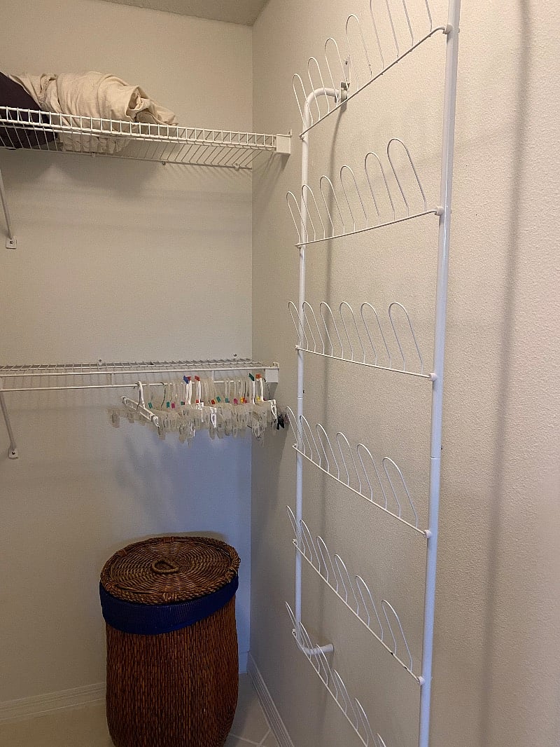 Master walk in closet shoe rack