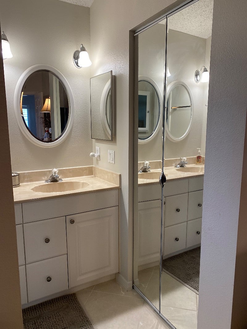 Master sink and closet door