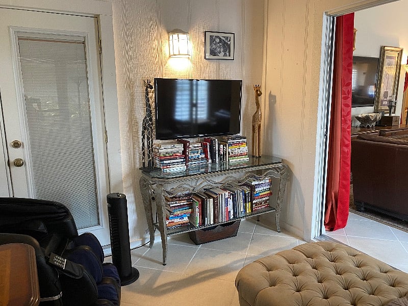 Smart TV in office/sunroom