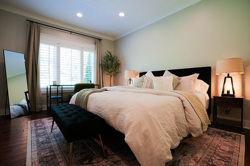 Master Bedroom with desk and full length mirror
