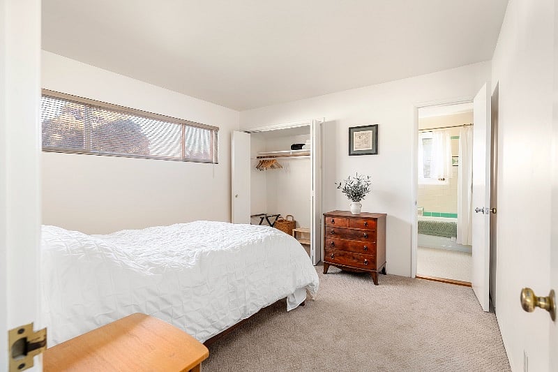 Primary bedroom with Full size mattress.