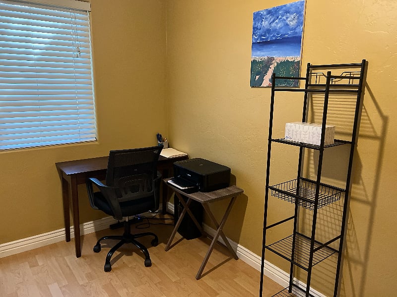 Bedroom 3 with office space.