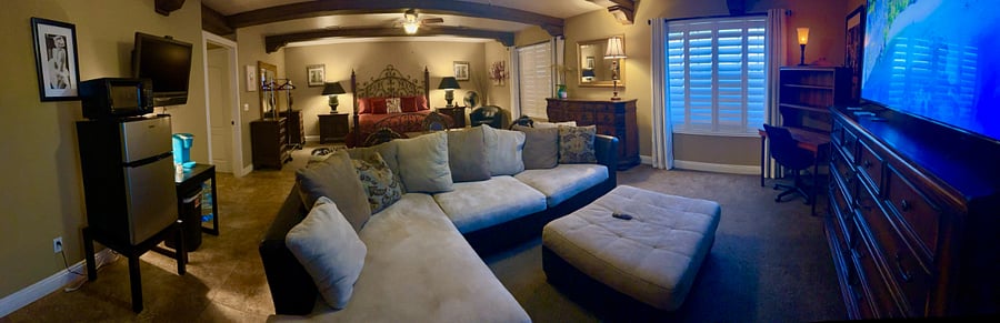 Casita livingroom attached to king sized bedroom #1. $1600/ mo.