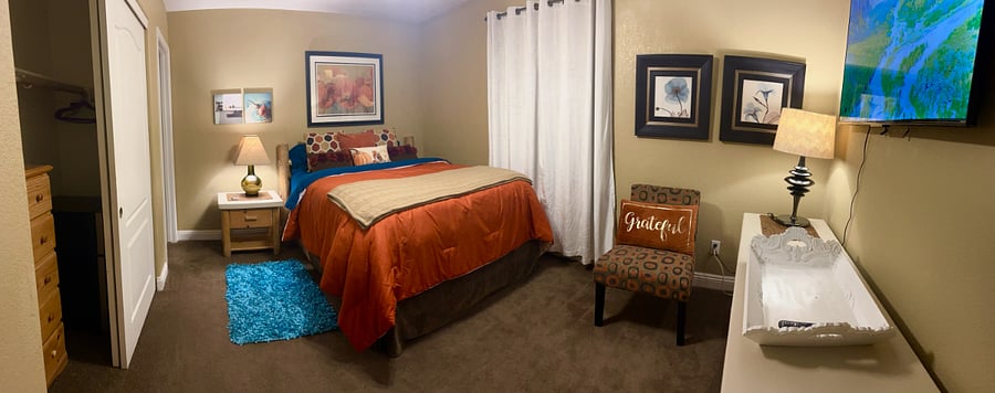 Casita queen sized bedroom #3 with full private bathroom.  $1400/ mo.. 