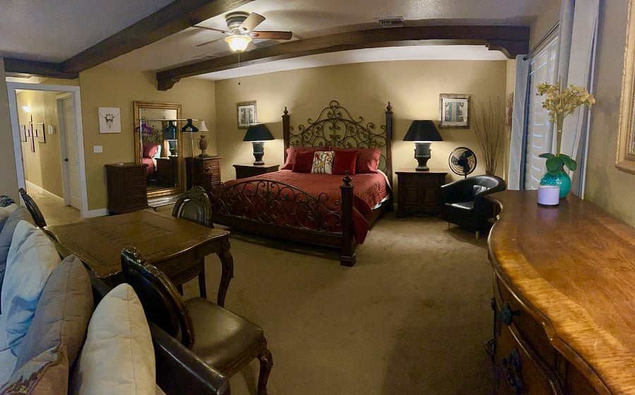 Casita king-size bedroom #1 and livingroom with shared casita bathroom. $1600/ mo.