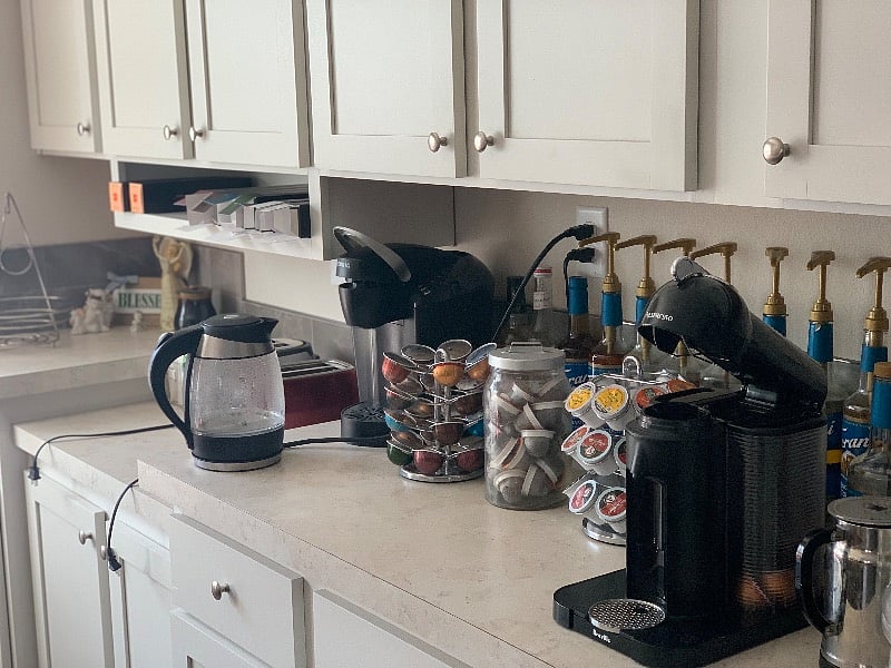 Stocked coffee bar