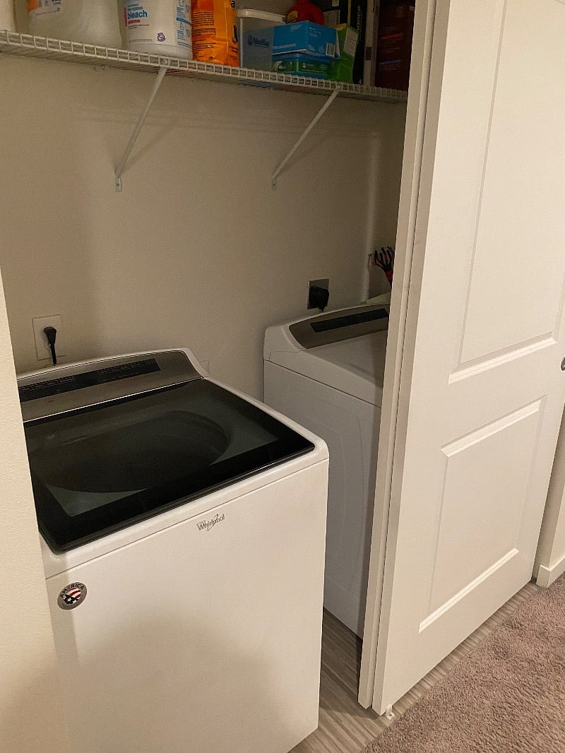 Washer and dryer upstairs by the bedrooms