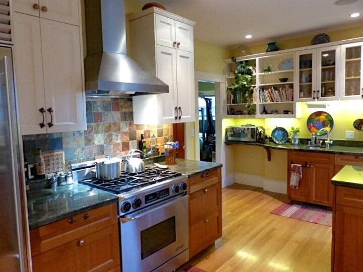 Kitchen view toward family room.  Plenty of natural and recessed LED lighting.
