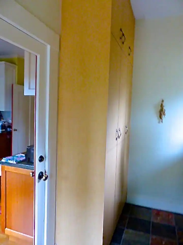 One of 2 large cabinets in pantry.