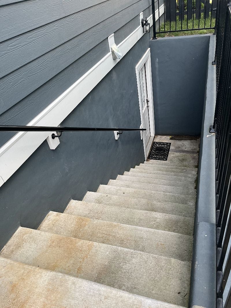 Stairs down to fully dedicated apartment