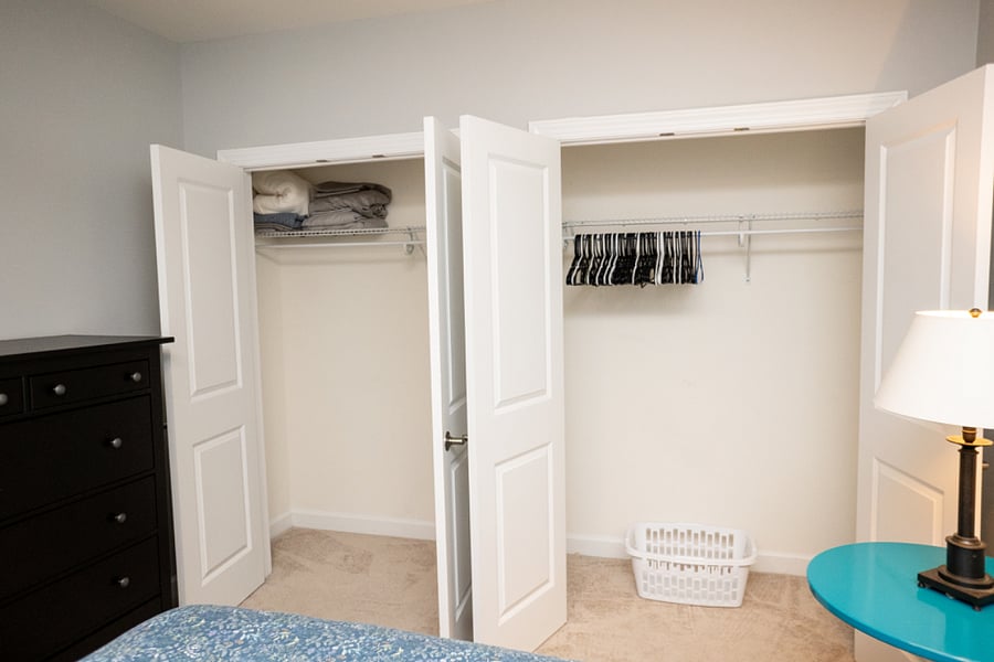Large closets in bedroom