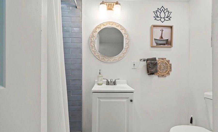 Bathroom in detached unit.