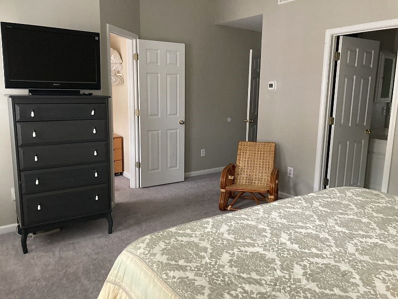 Master bedroom and bathroom with walk in closet.