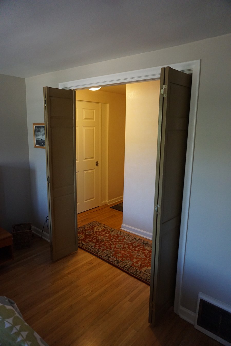 Hallway view toward Bathroom