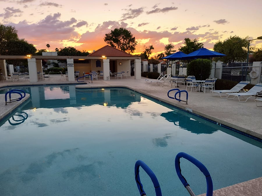 Pool & Cabana with Hot Tub in the Distance 