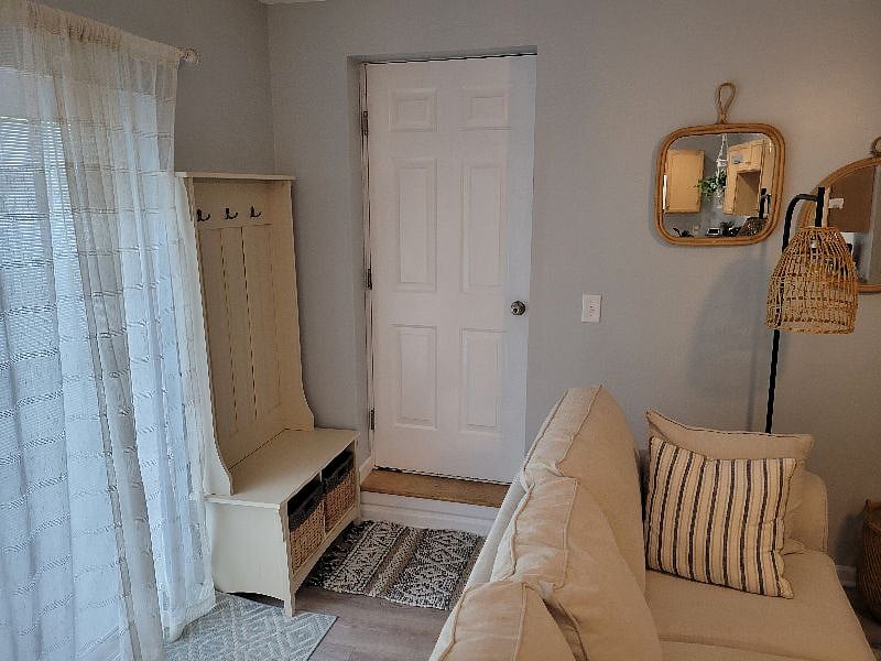Entry door with hall tree