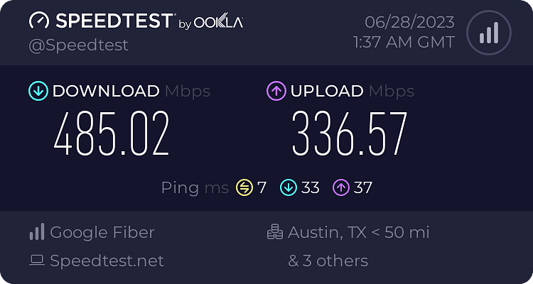 Super fast internet speed from Google Fiber is available without any extra fees.