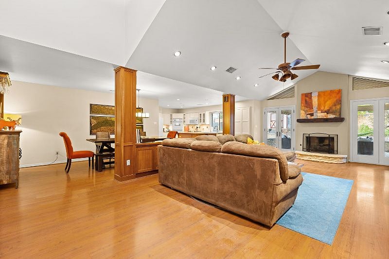 Living room and dining room
