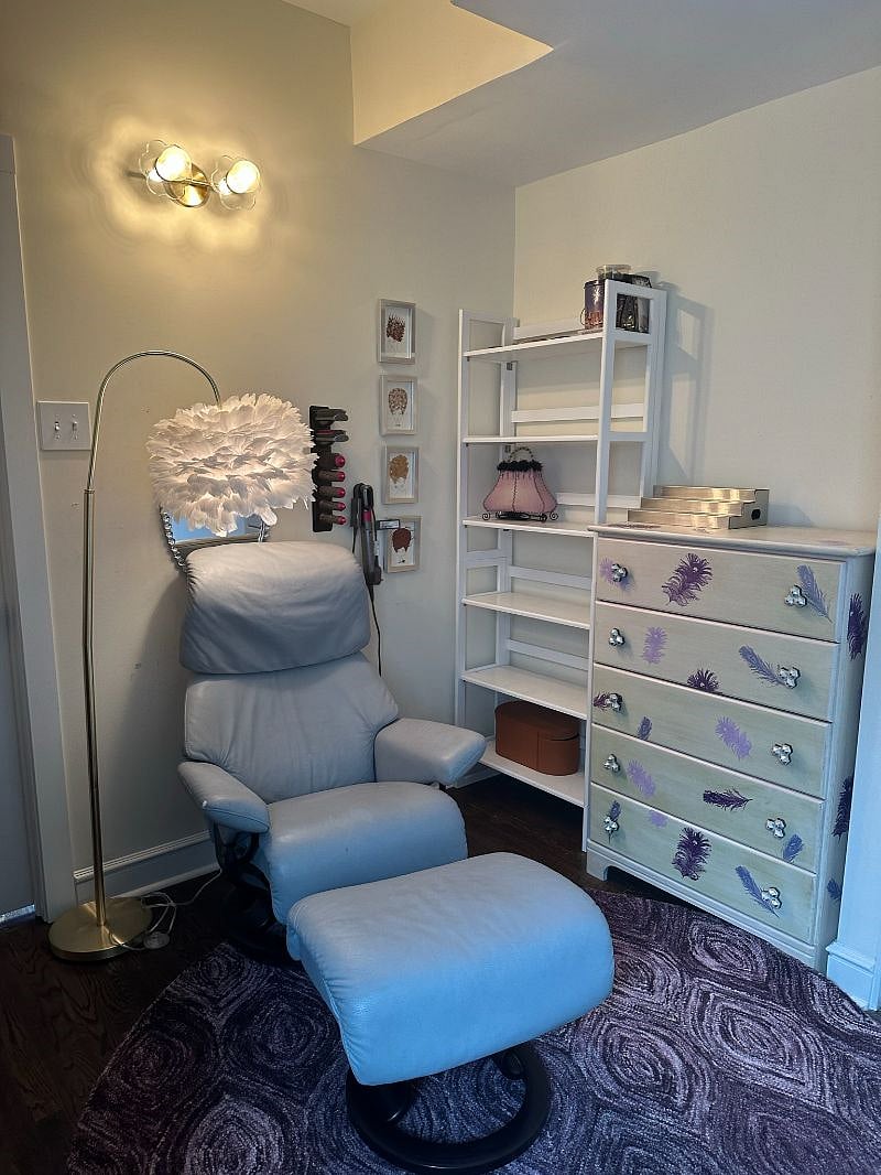 Reading nook in primary bedroom