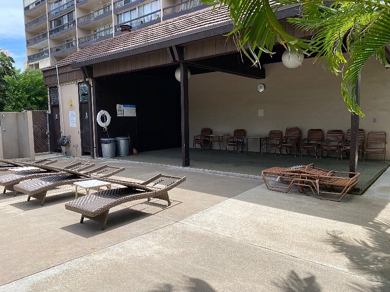 You're able to reserve the cabana for small gatherings.