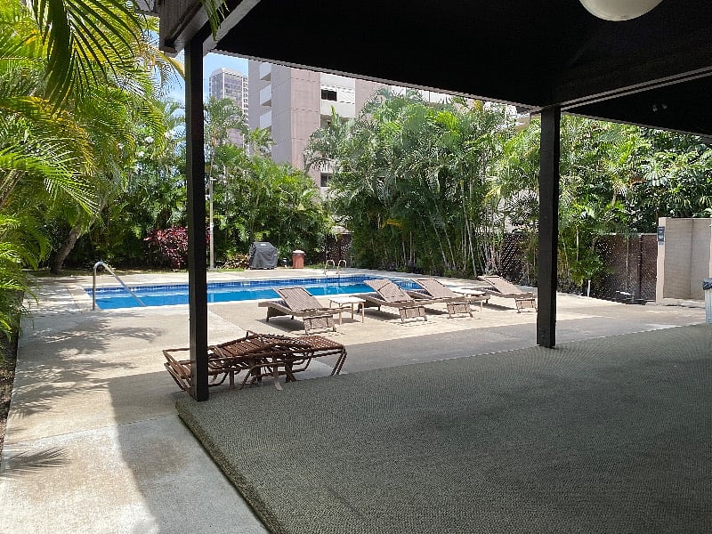 Secured residents only pool and cabana