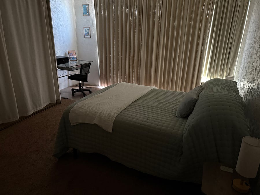 Blackout curtains in the bedroom