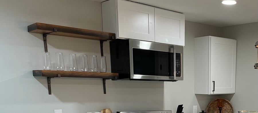 Large full kitchen with large microwave